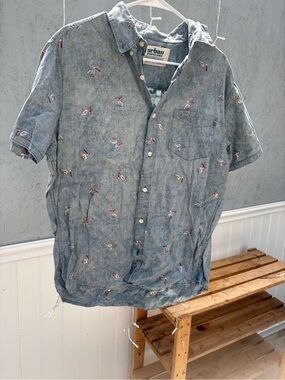 Urban Pipeline Men's Blue Short-Sleeve Button-Down Shirt